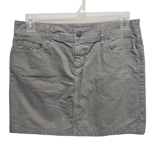 J. Crew Gray Miniskirt Womens 8 Short Denim Straight Classiccore Normcore Preppy - Picture 1 of 8